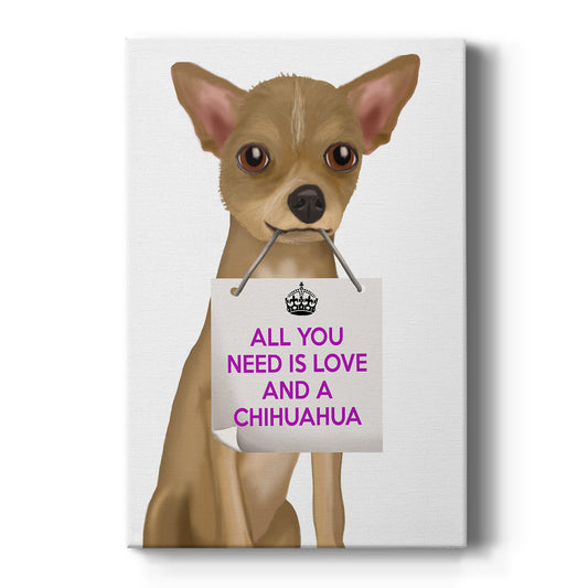 Love and Chihuahua Premium Gallery Wrapped Canvas - Ready to Hang