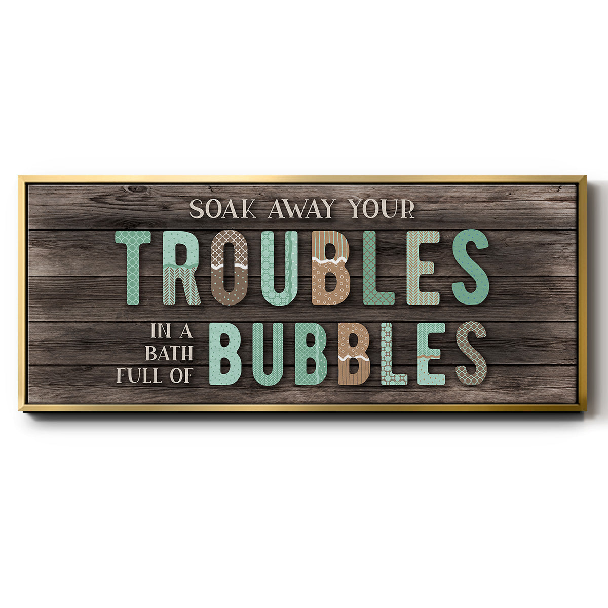 Troubles Bubbles - Floater Framed Canvas Print
