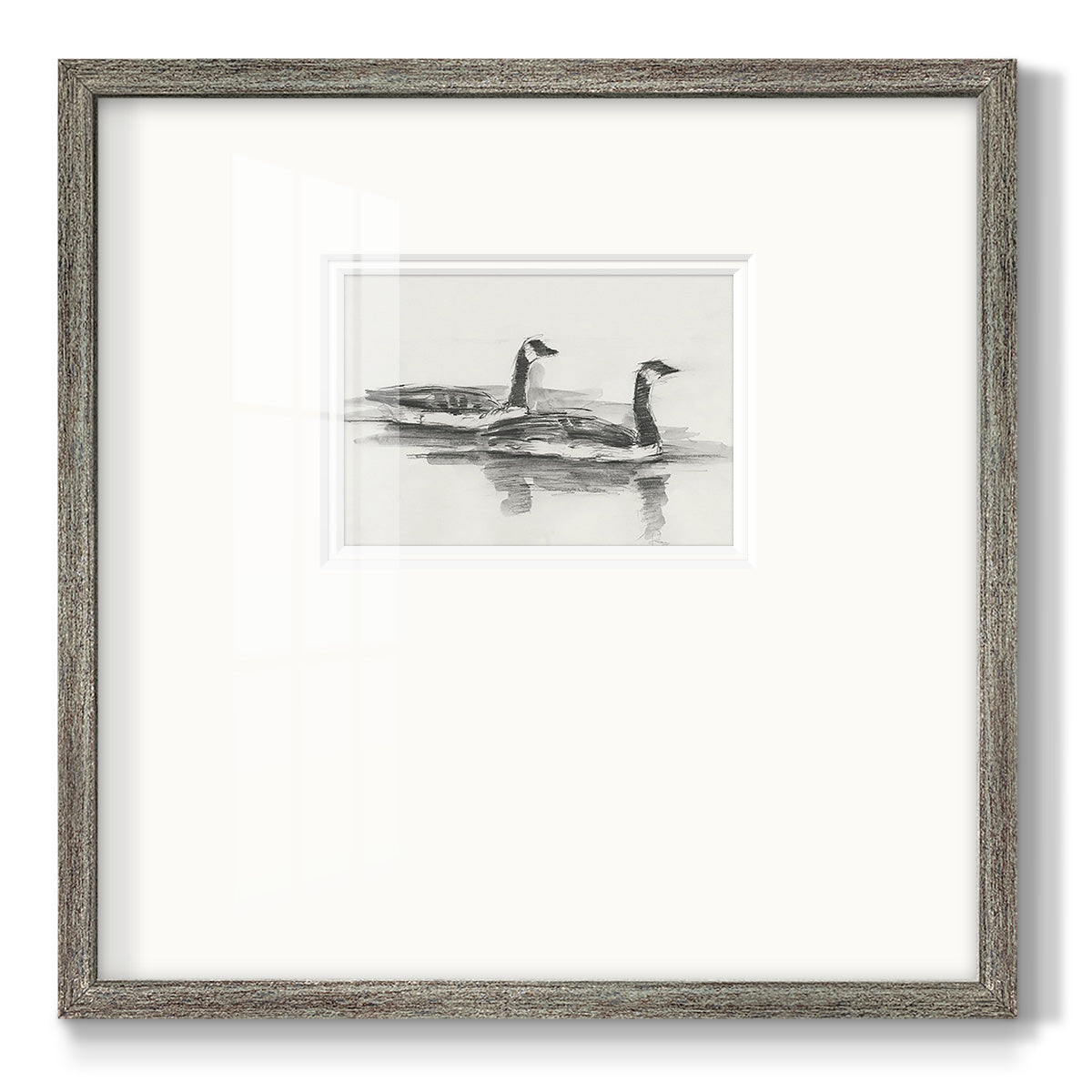 Geese Study I Premium Framed Print Double Matboard