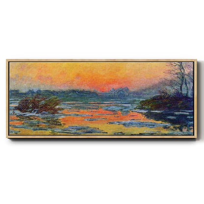 Sunset on the Seine in Winter, 1880 - Floater Framed Canvas Print