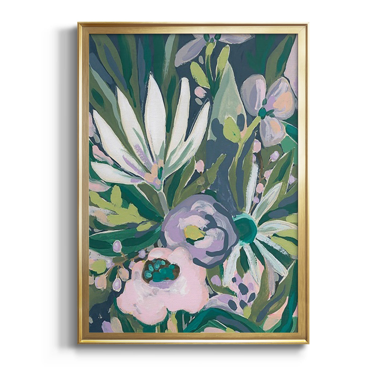 Purple Jungle Garden I - Modern Framed Canvas Print