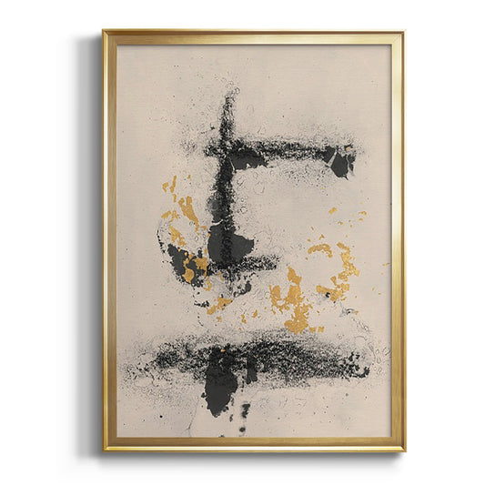 Charcoal Remnants II - Modern Framed Canvas Print