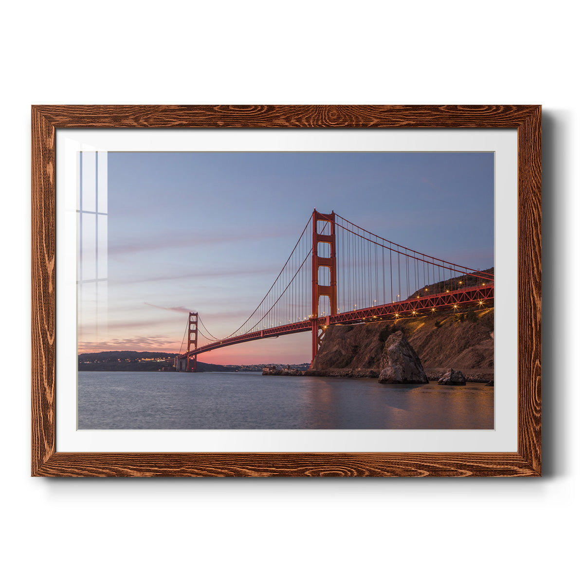 Golden Gate Span - Barnwood Framed Art Print