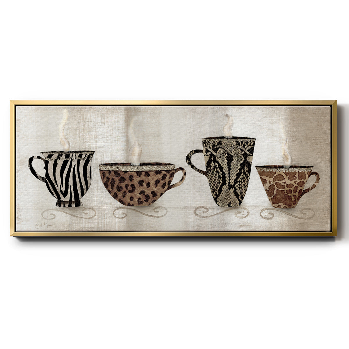 Coffee Skins I - Floater Framed Canvas Print
