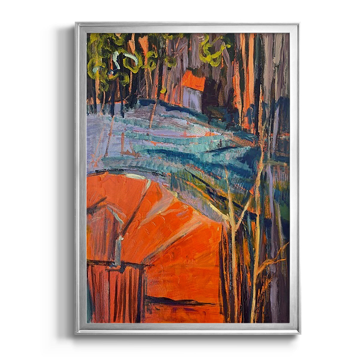 Cadmium Winter Solstice IV - Modern Framed Canvas Print