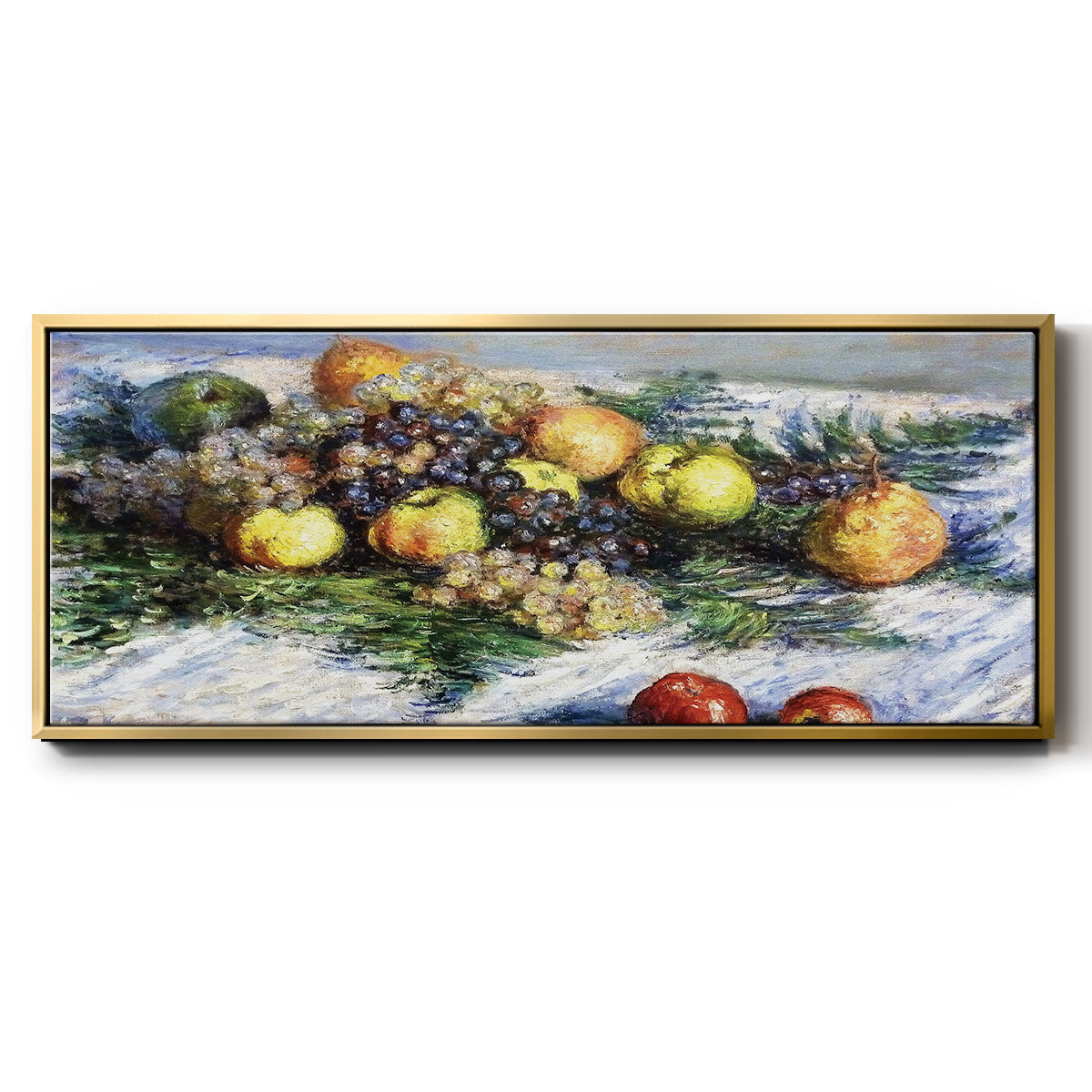 Still Life with Pears and Grapes, 1880 - Floater Framed Canvas Print