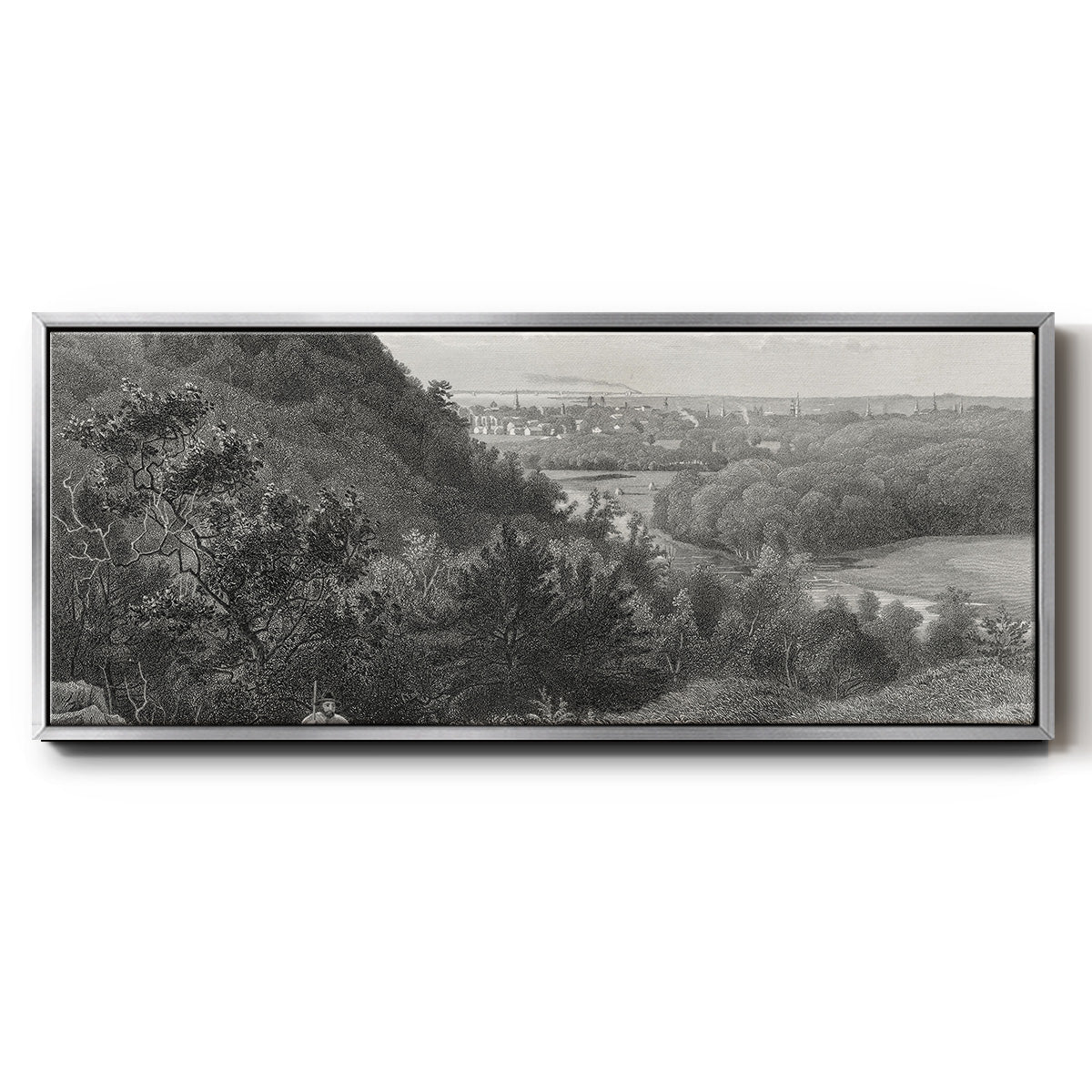 East Rock, New Haven - Floater Framed Canvas Print