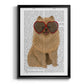 Pomeranian and Heart Glasses - Modern Framed Canvas Print