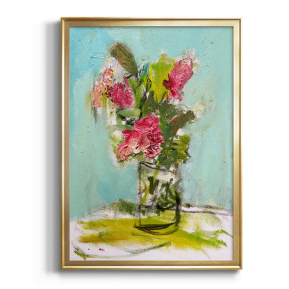 Turquoise Lilly - Modern Framed Canvas Print