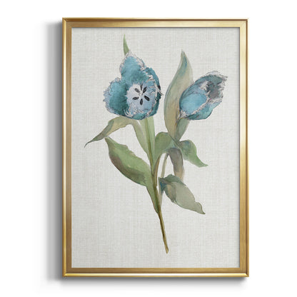 Blue Tulip Picks I - Modern Framed Canvas Print