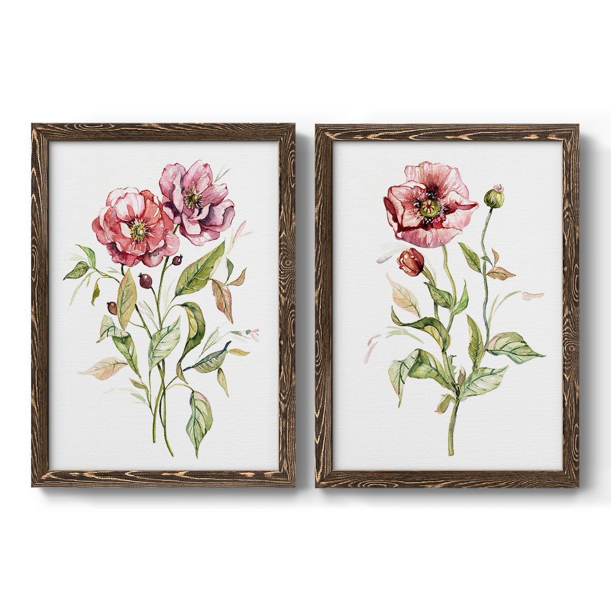 Wild Roses - Premium Framed Canvas 2 Piece Set - Ready to Hang