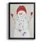 Festive Snowman III - Modern Framed Canvas Print