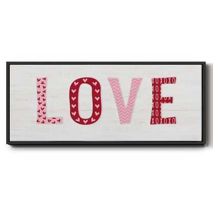 Patterned Love - Floater Framed Canvas Print
