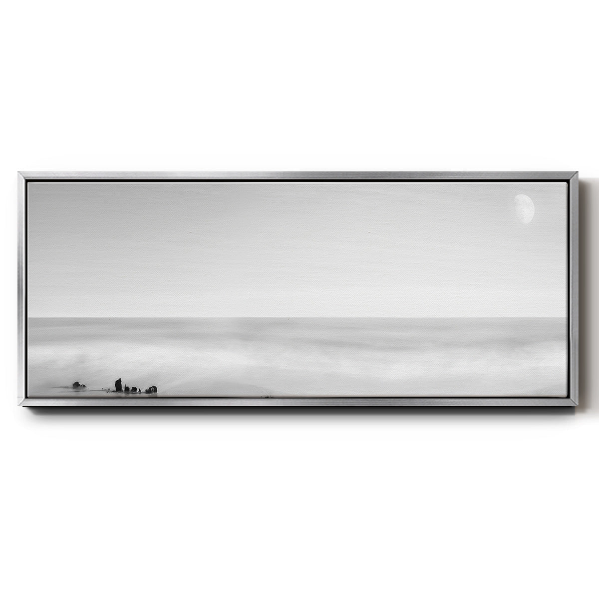 Black & White Water Panel XIV - Floater Framed Canvas Print