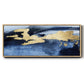 Gilded Indigo Sea I  - Floater Framed Canvas Print
