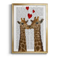 Giraffe Love - Modern Framed Canvas Print