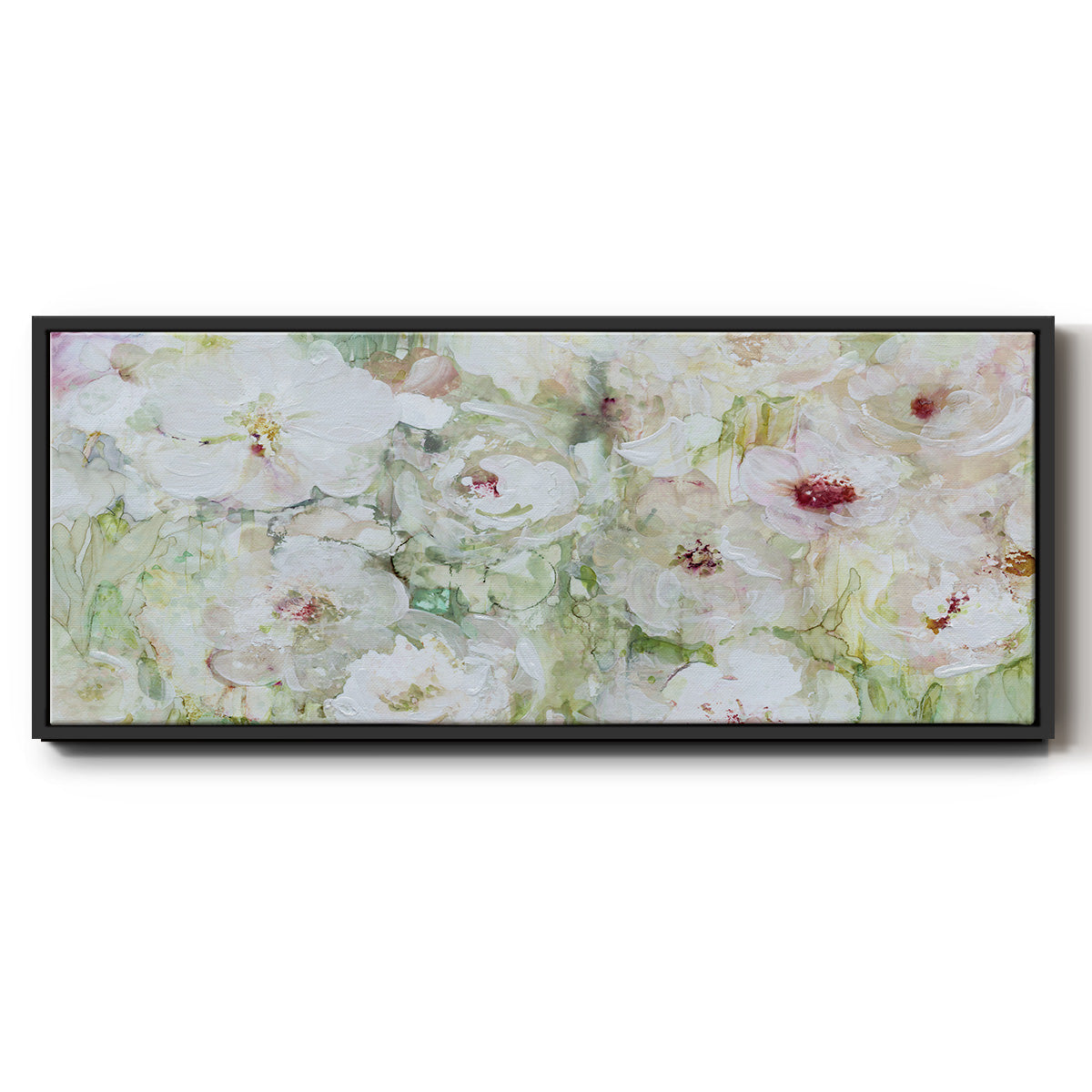 Jardin Blanc - Floater Framed Canvas Print