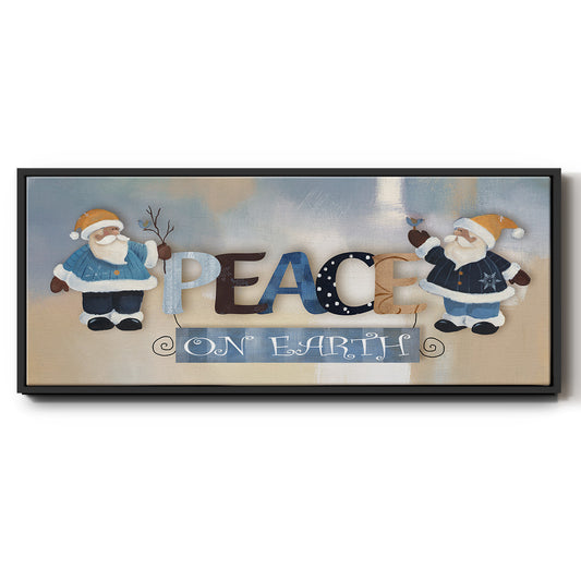 Santa Peace - Floater Framed Canvas Print