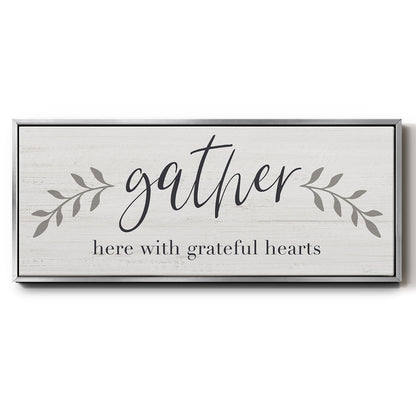 Grateful Hearts Botanical - Floater Framed Canvas Print