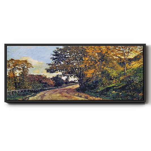 The Road to the Farm of Saint - Floater Framed Canvas Print