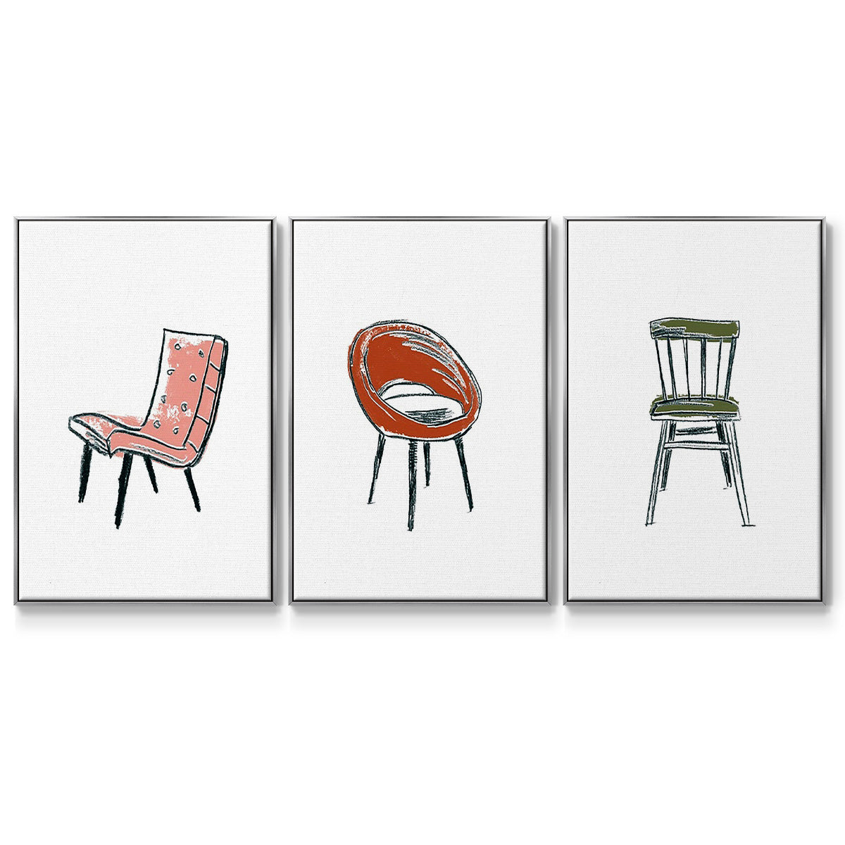 Take a Seat IV - Floater Framed Canvas Set