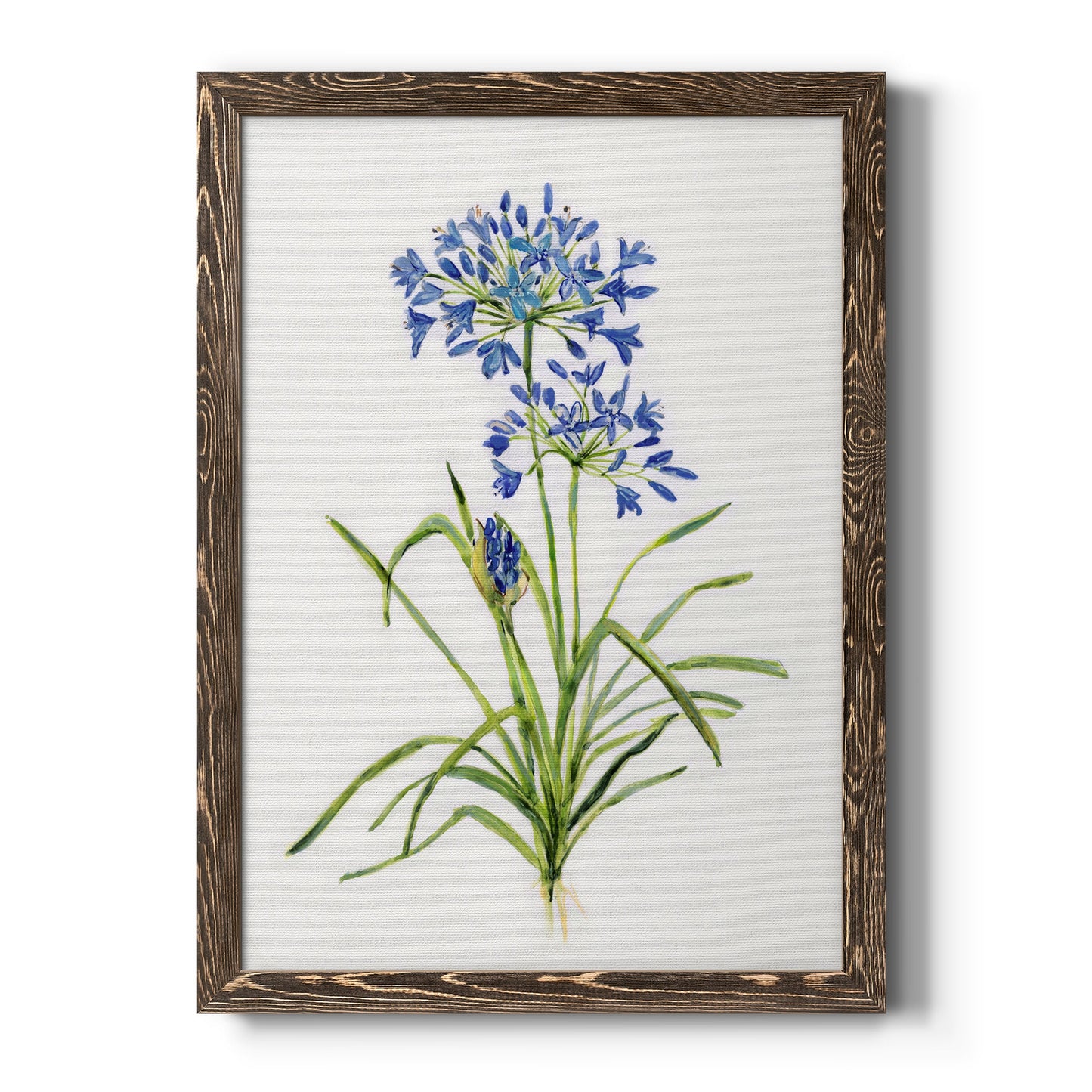 Blue Lively Botanical I - Premium Canvas Framed in Barnwood - Ready to Hang