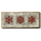 Burlap Music Snowflakes - Floater Framed Canvas Print