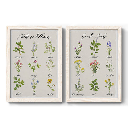 Herbs and Flowers - Barnwood Framed Canvas Set