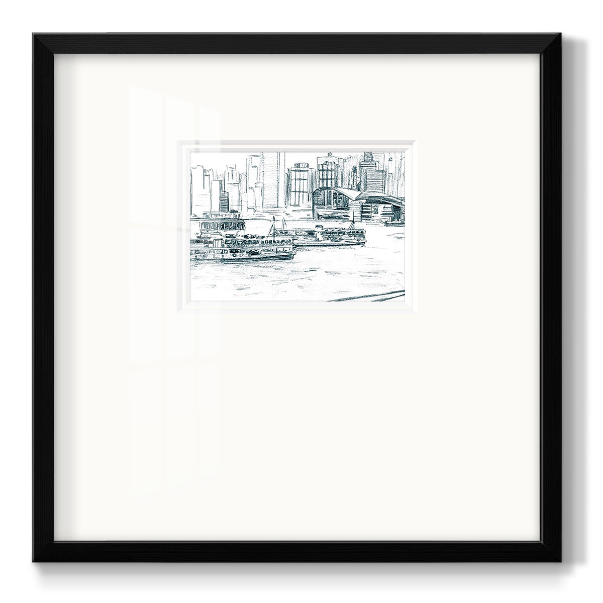 Ferryboats I - Double Matboard Framed Print