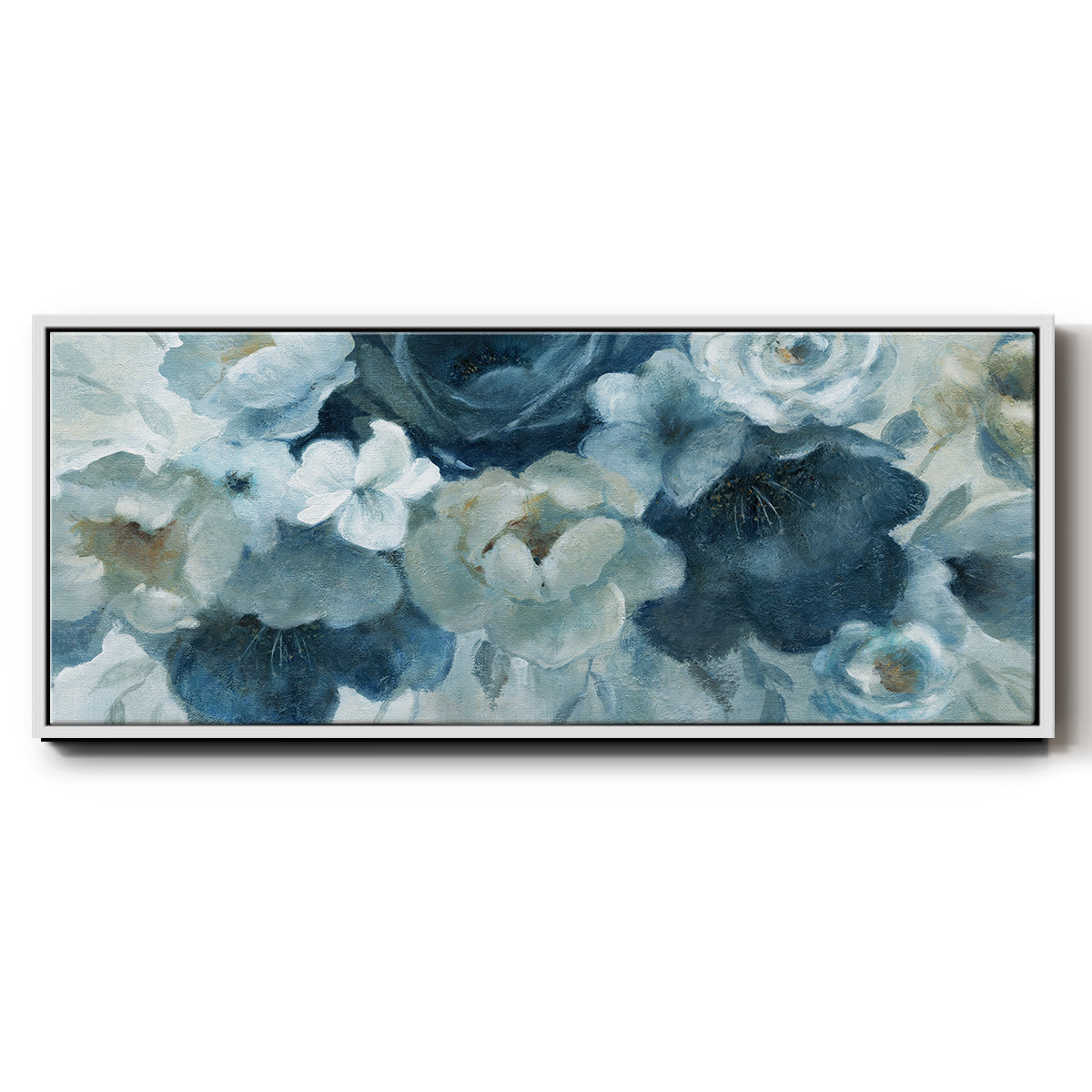 Blue on Blue - Floater Framed Canvas Print