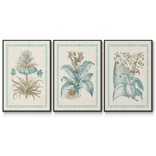 Willow Blue Besler I - Framed Premium Gallery Wrapped Canvas L Frame 3 Piece Set - Ready to Hang