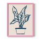 Navy Plant Sketches II - Restickable Framed Art Print