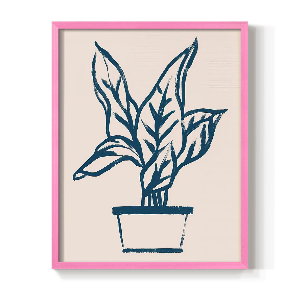 Navy Plant Sketches II - Restickable Framed Art Print