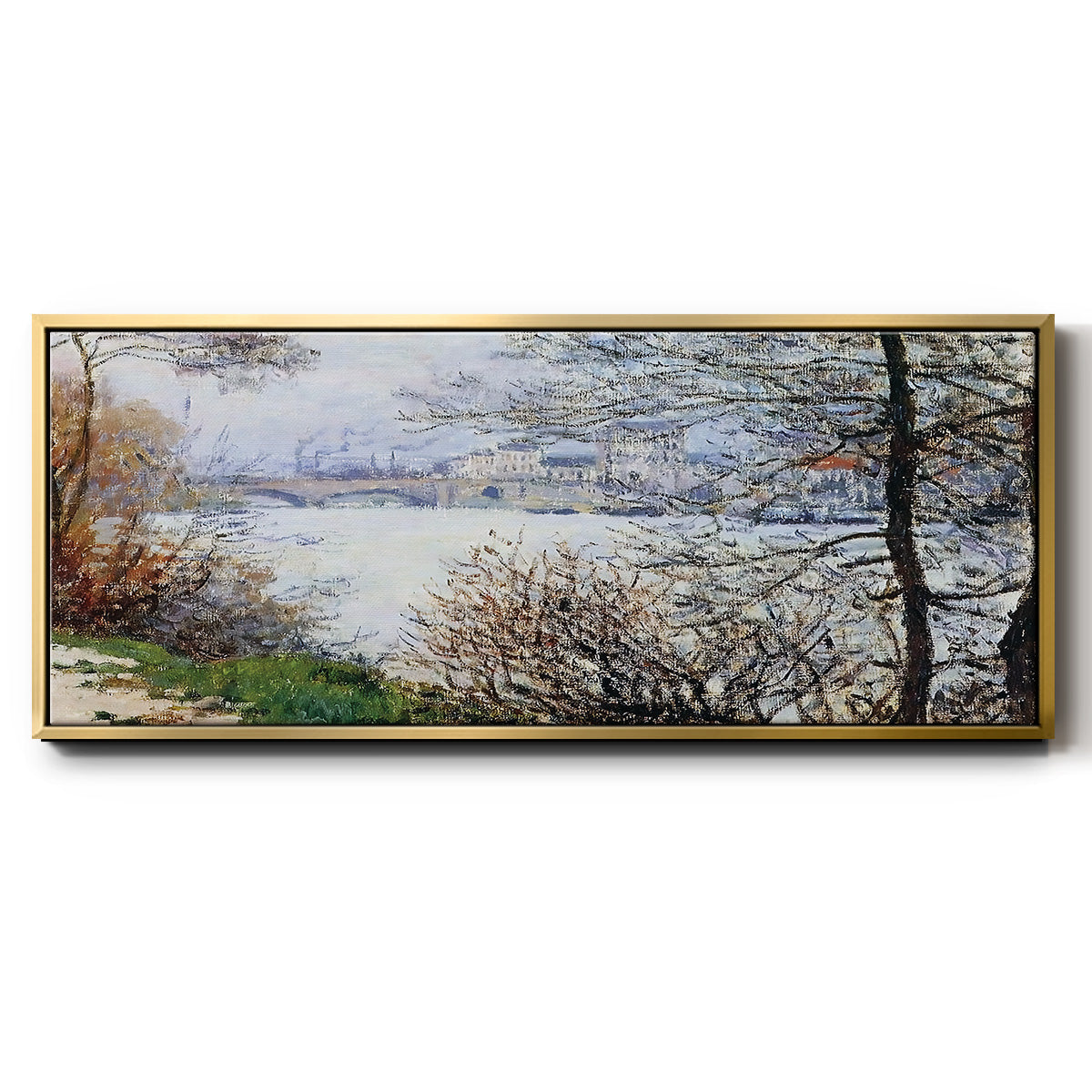 The Banks of the Seine, Ile de la Grande - Floater Framed Canvas Print