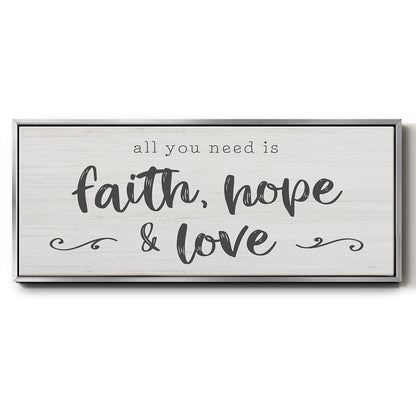 Faith Hope Love - Floater Framed Canvas Print