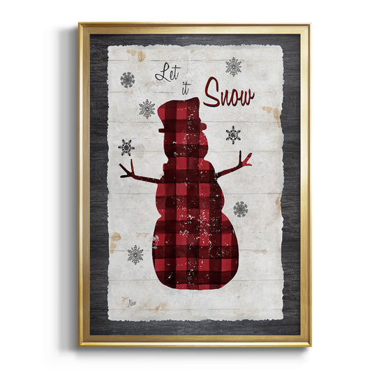 Checkered Snowman I - Modern Framed Canvas Print