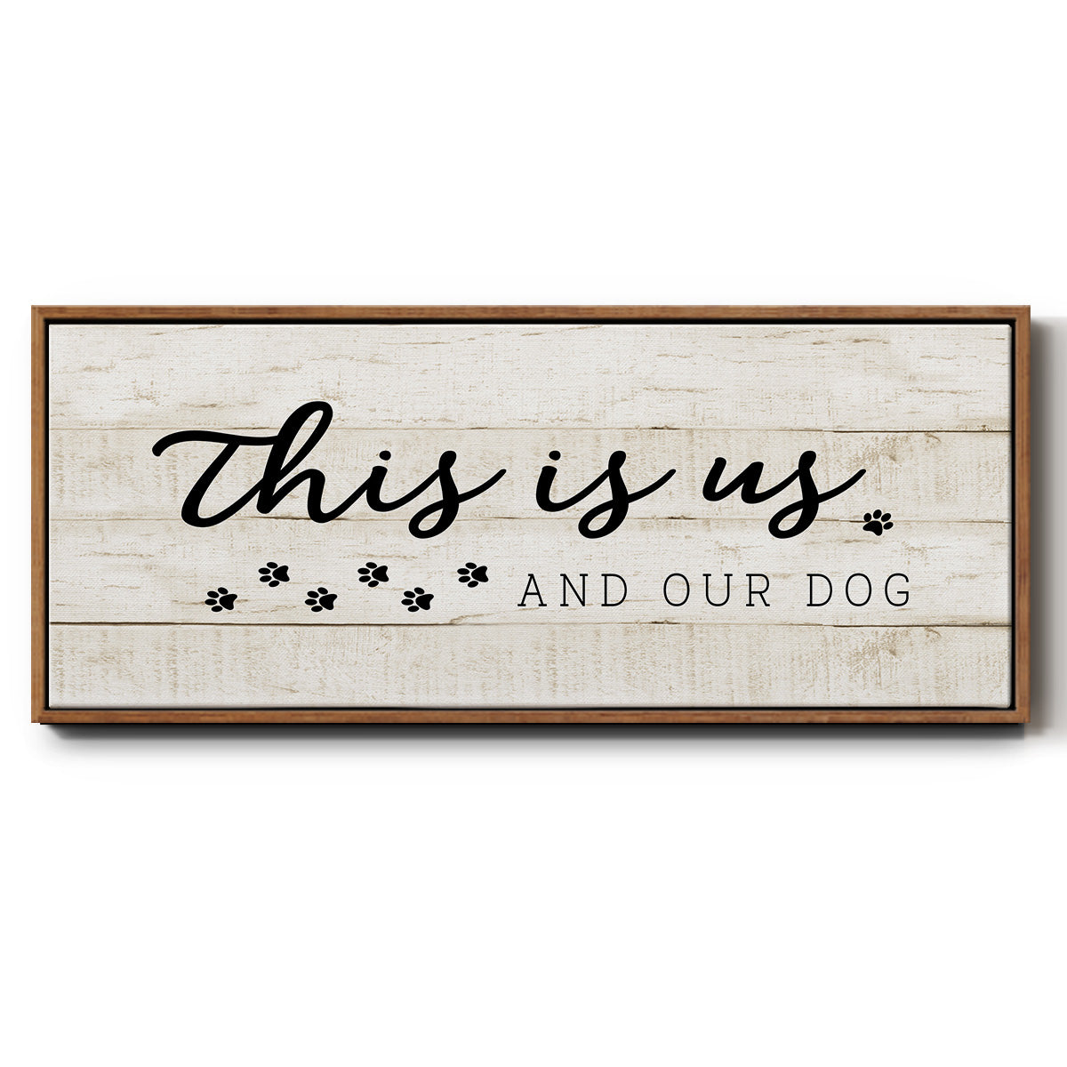 This is Us and the Dog - Floater Framed Canvas Print