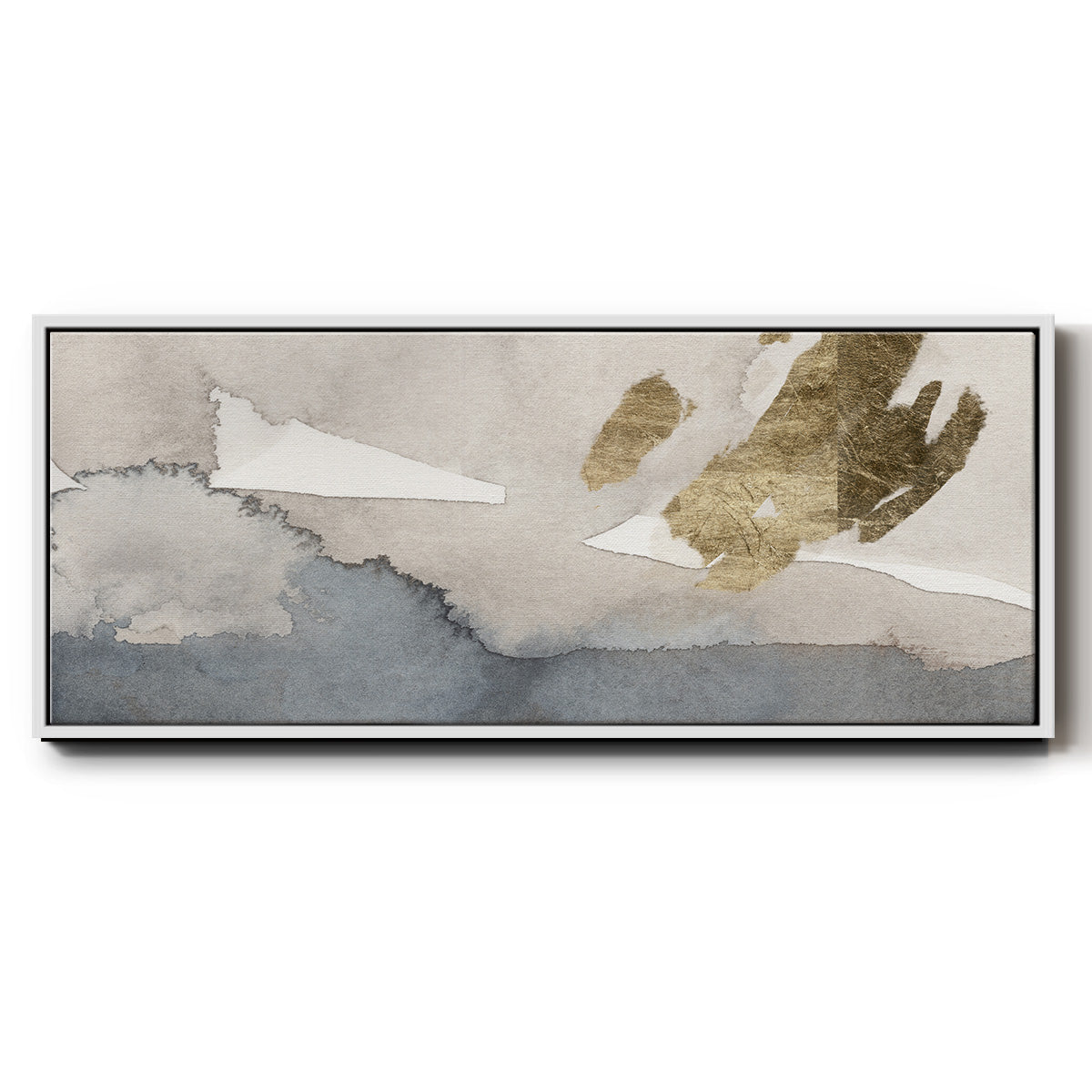 Watercolor with Gold I - Floater Framed Canvas Print