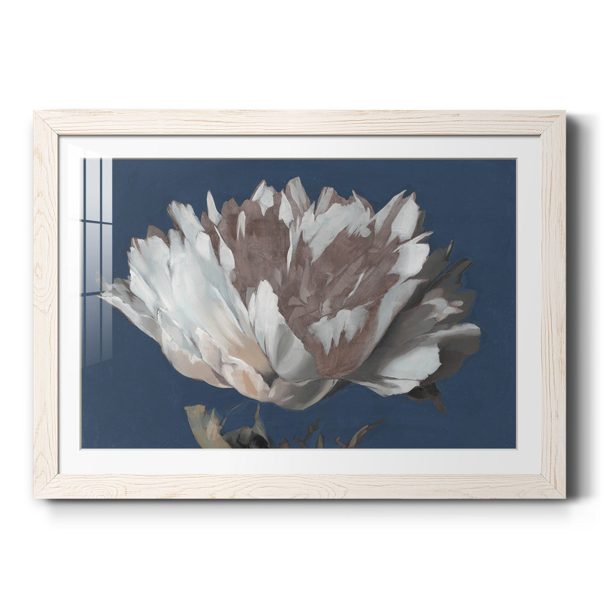 White Peony - Barnwood Framed Art Print