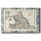 Bordered Map of England & Wales Premium Gallery Wrapped Canvas - Ready to Hang