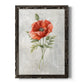 Linen Poppy - Premium Canvas Framed in Barnwood - Ready to Hang