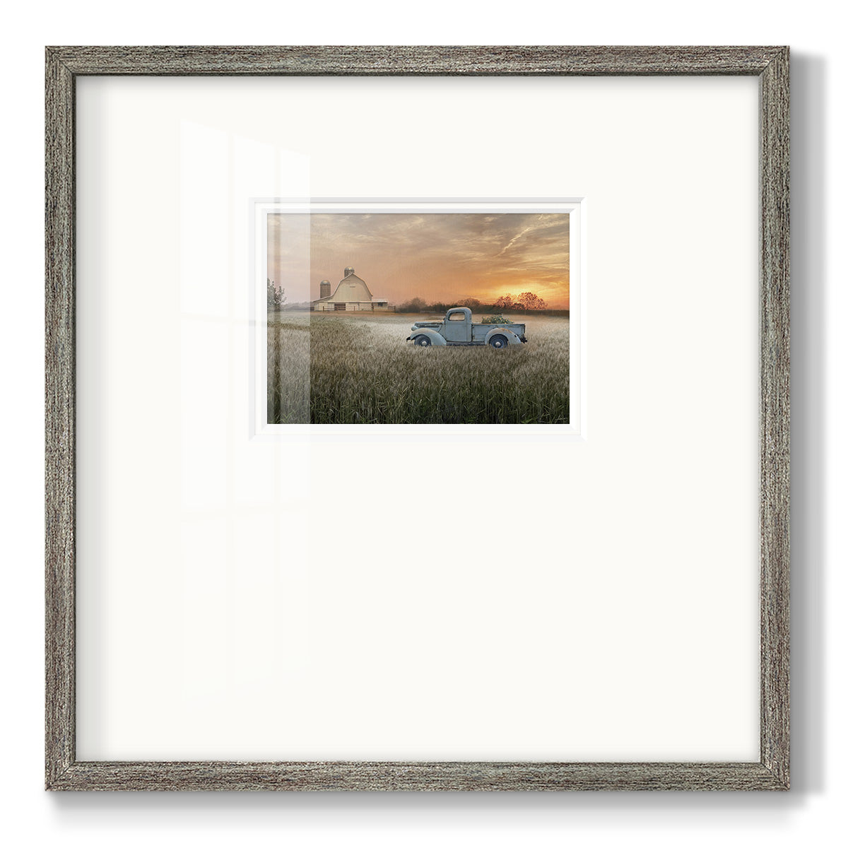 Evening Farm - Double Matboard Framed Print
