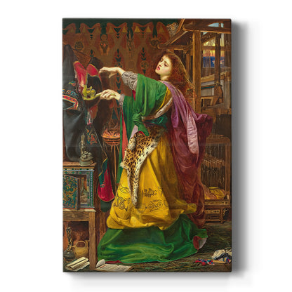 Canvas art print featuring a Romantic portrait of a woman in a mystical setting with vivid color on a clean white background.