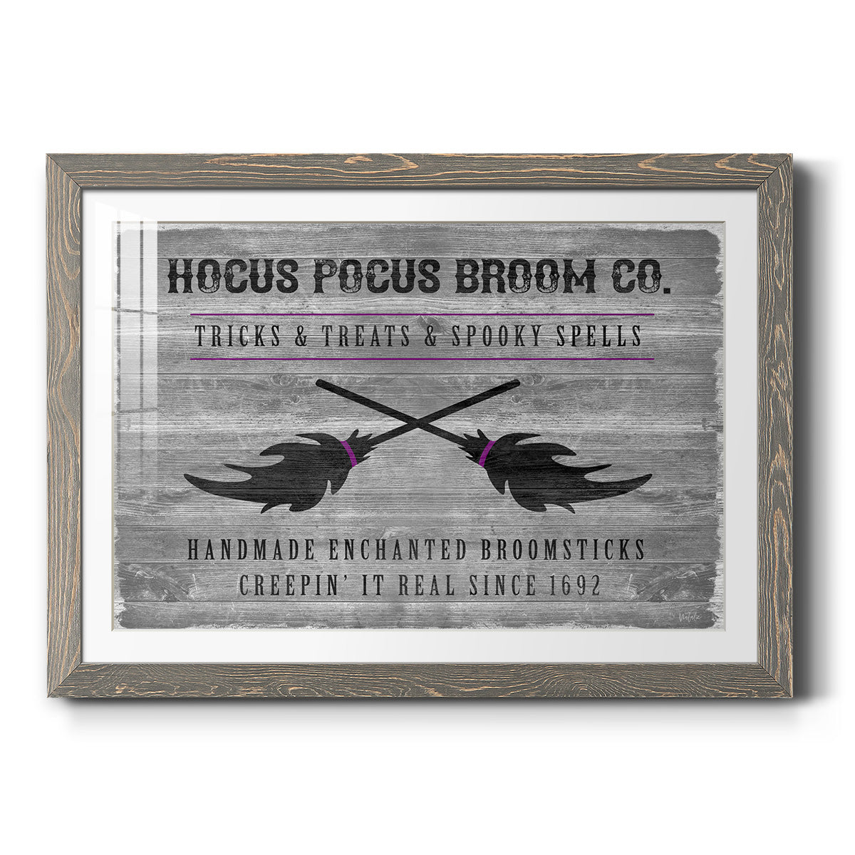 Hocus Pocus Broom Co. - Barnwood Framed Art Print