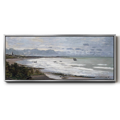 The Beach at Saint Adresse, 1876 - Floater Framed Canvas Print