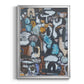 California Beach Blue Glass - Modern Framed Canvas Print