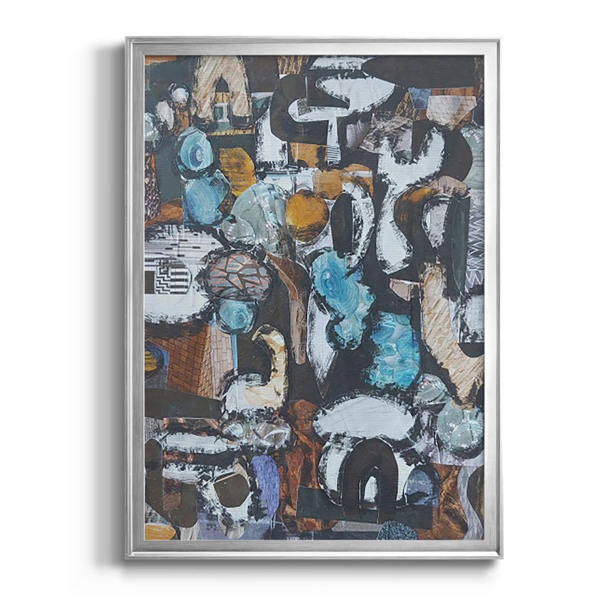 California Beach Blue Glass - Modern Framed Canvas Print
