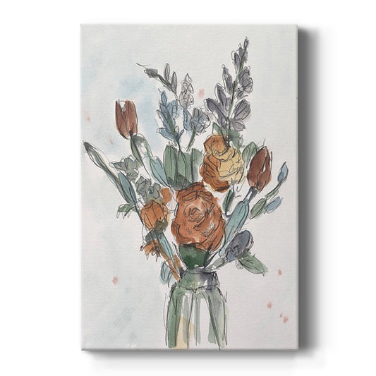 Watercolor Floral Arrangement II Premium Gallery Wrapped Canvas - Ready to Hang