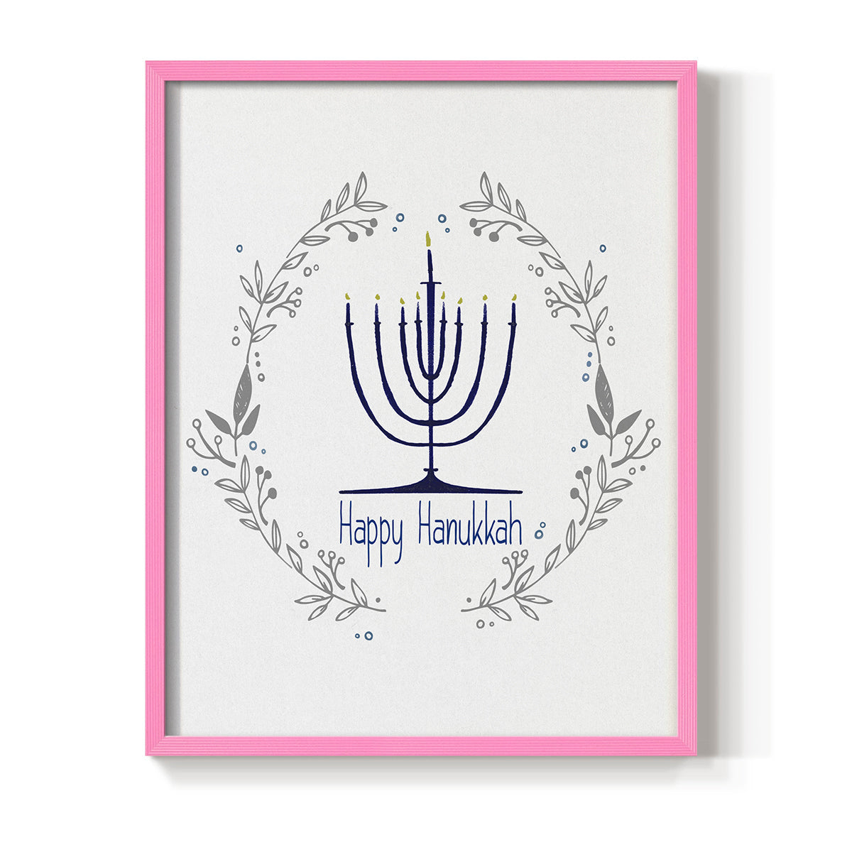 Happy Hanukkah II - Restickable Framed Art Print
