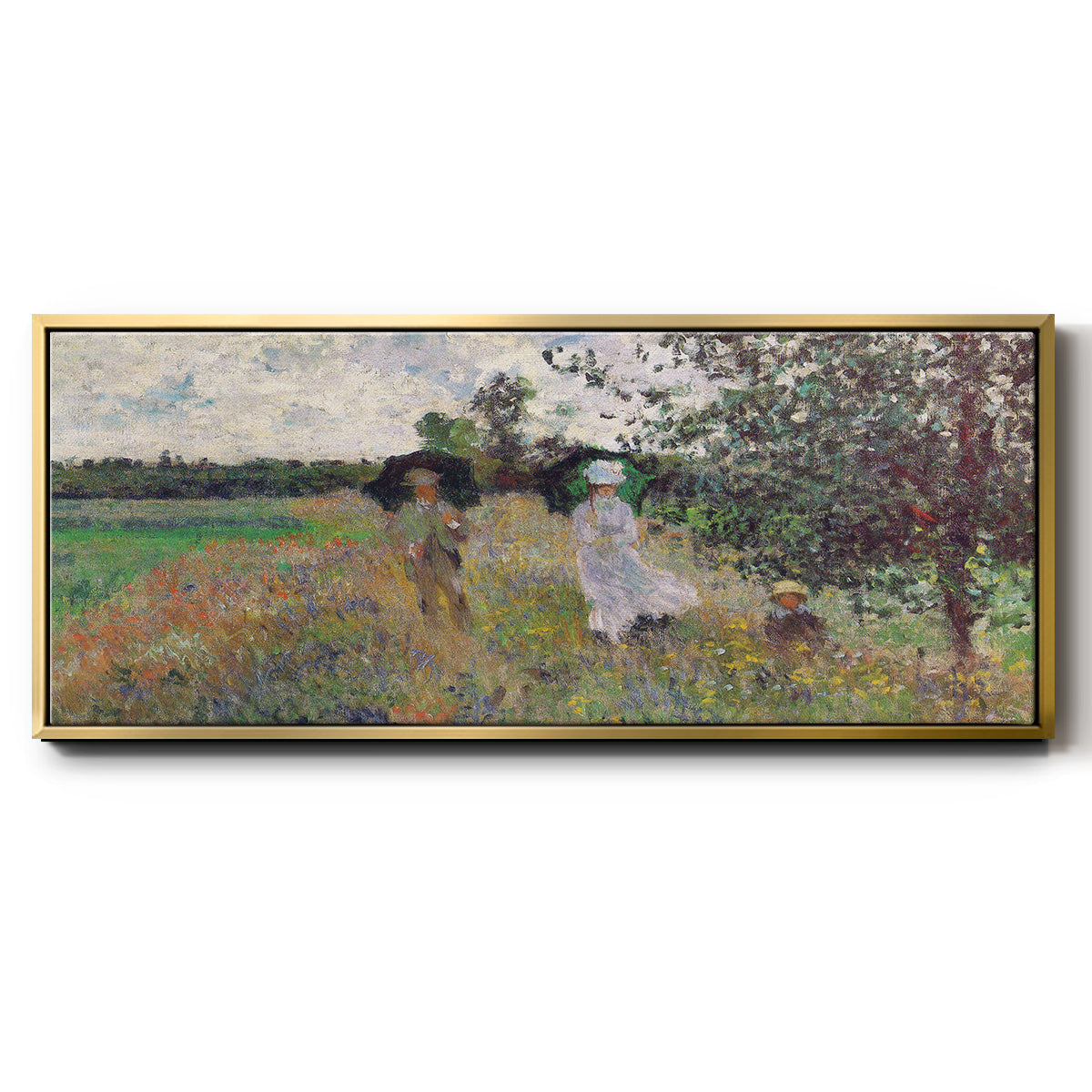 Promenade a Argenteuil, 1875 - Floater Framed Canvas Print